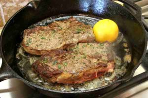 Pan-Fried-Lemon-Garlic-Rib-Eye-Steaks-4